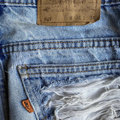 Levi's - Vintage 517 Orange Tab Sample Ripped And Repaired Bootcut