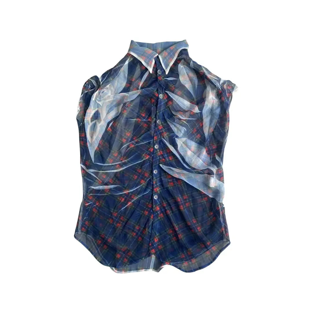 Yohji Yamamoto - Y’s Tartan Print Top