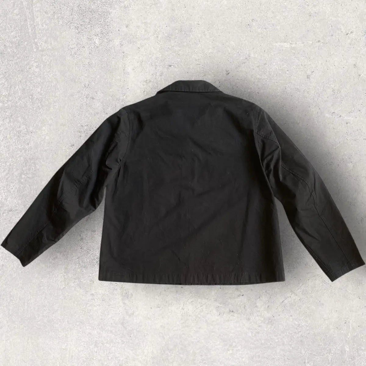 Yohji Yamamoto - Black Cotton Open Collar Boxy Fit Jacket