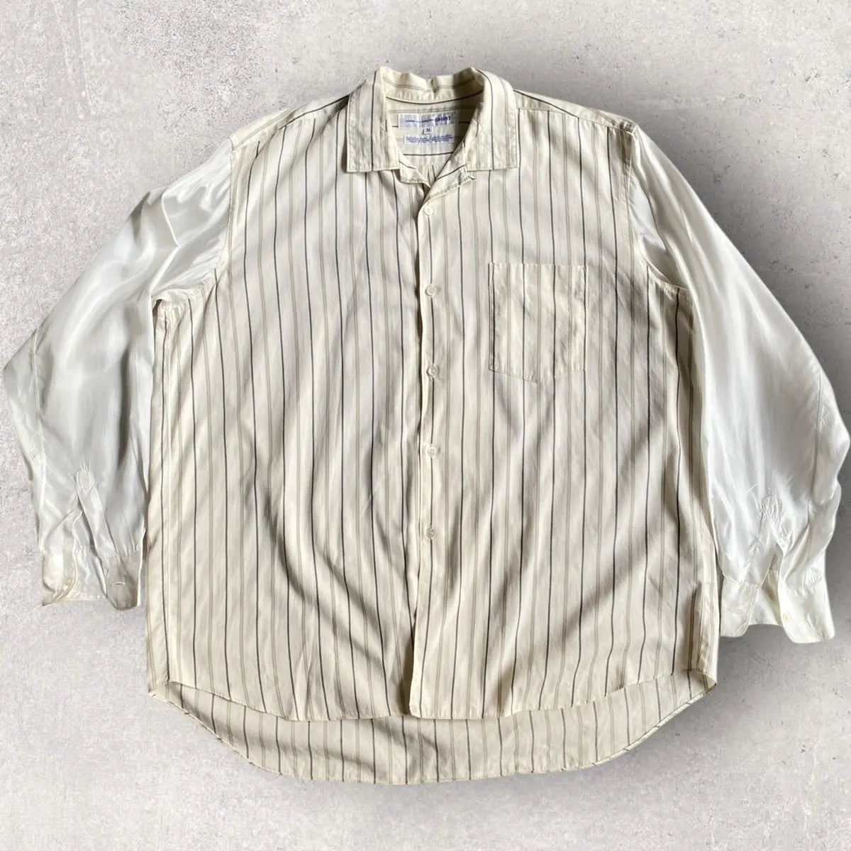 【COMME des GARÇONS HOMME】Rayon shirt 90s Comme des Garcons - Vintage 90's Stripes Rayon Sleeve Oversize