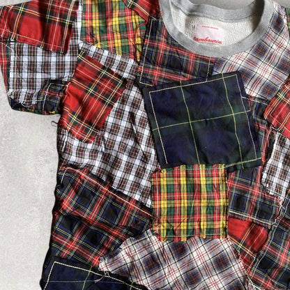 Nozomi Ishiguro - 2014 Plaids Patchwork Short Sleeve Crop Sweatshirt