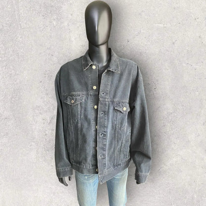 Balenciaga - Logo Spray Oversize Trucker Denim Jacket