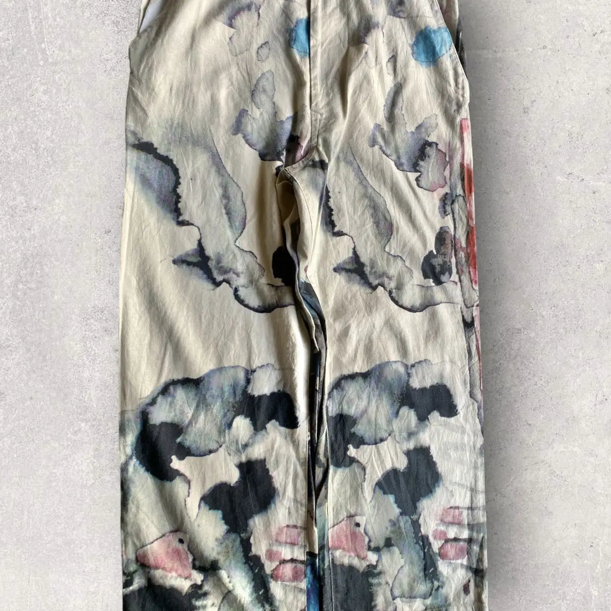 Yohji Yamamoto  SS10 Y’s Linen Blend Water Color Print Pants