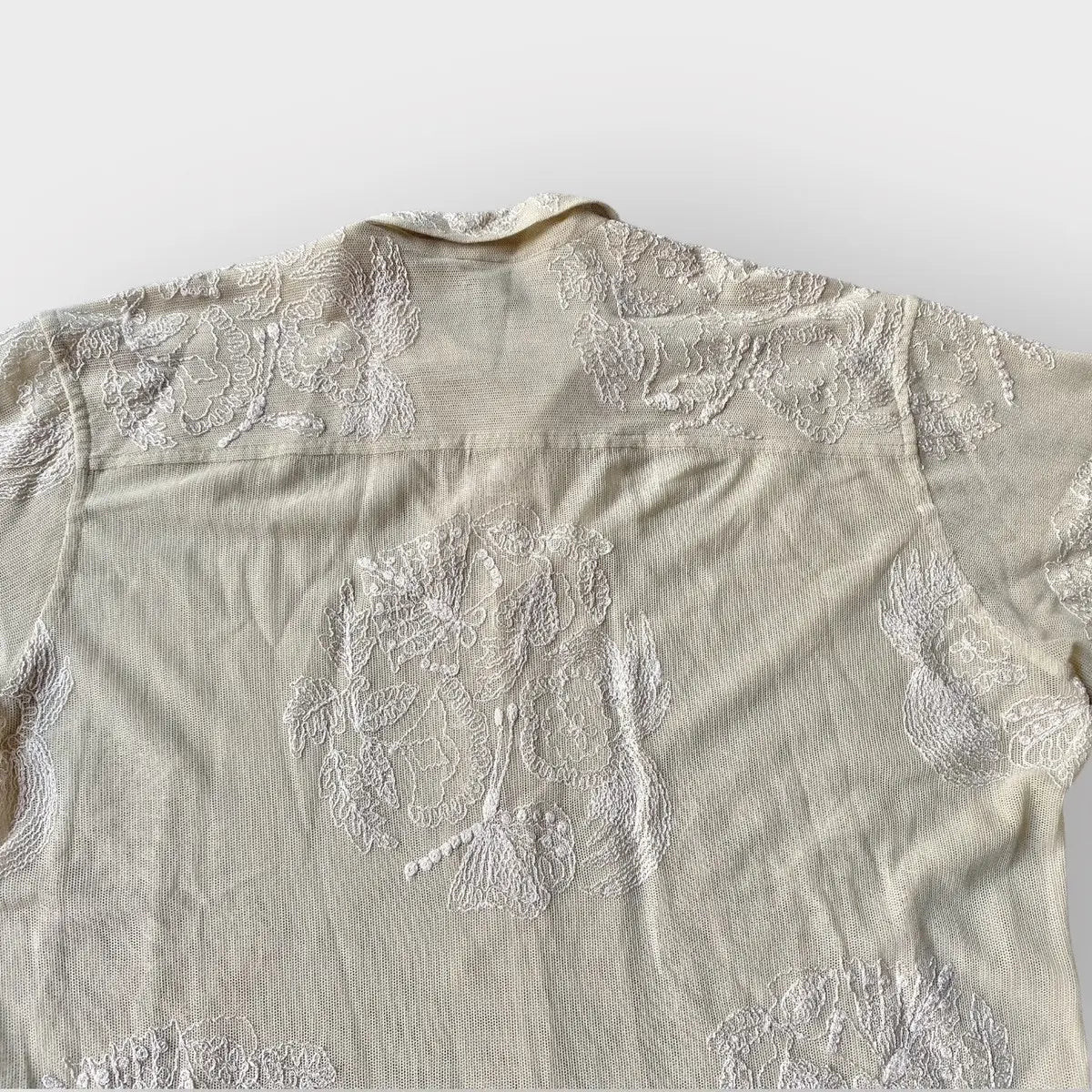 Bode - Moth Veil embroidered Mesh shirt