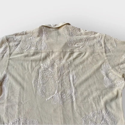 Bode - Moth Veil embroidered Mesh shirt