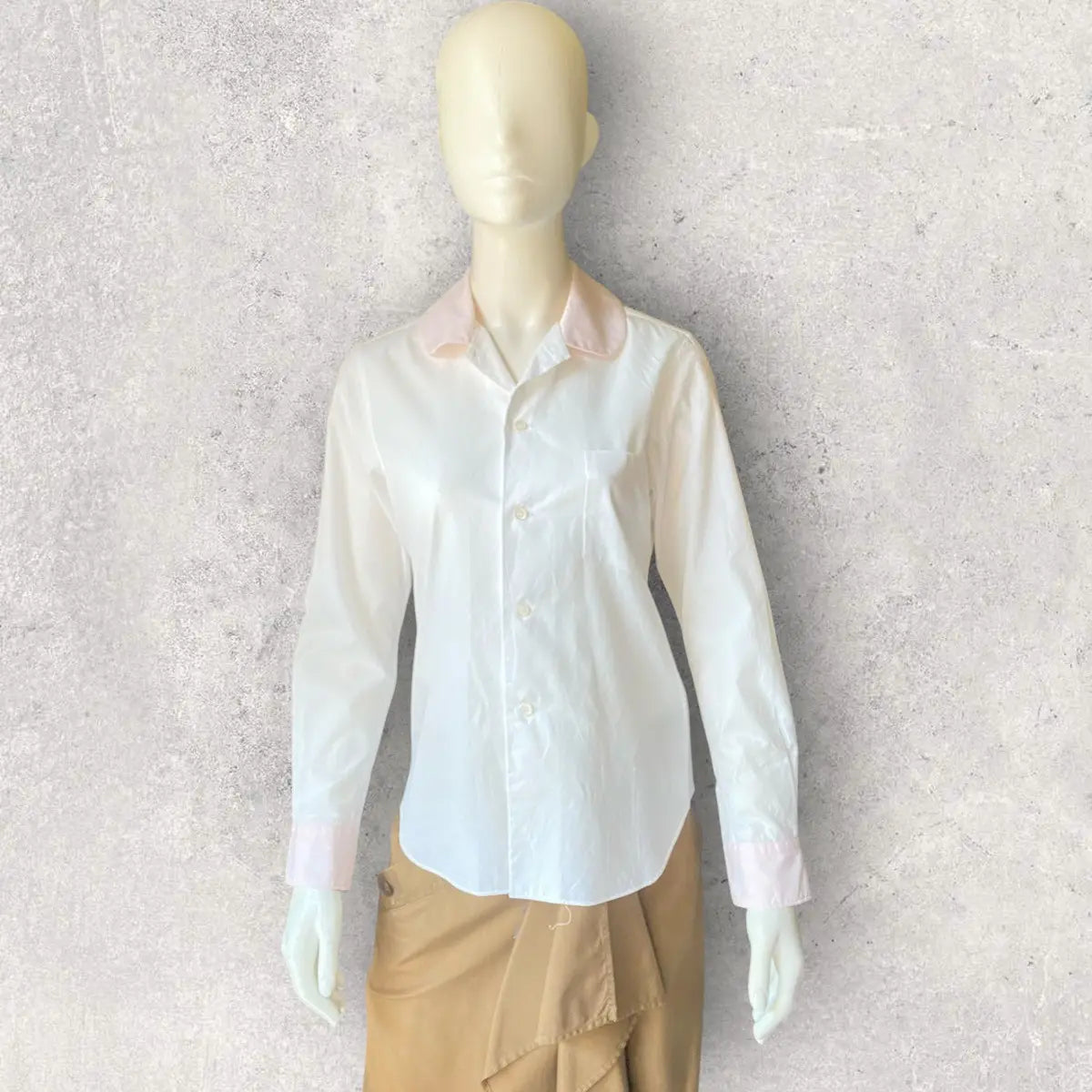 Comme des Garcons - Pink Contrast Peter pan Collar Shirt