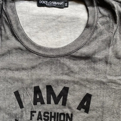 Dolce & Gabbana - I Am A Fashion Victim Mesh Layer T Shirt