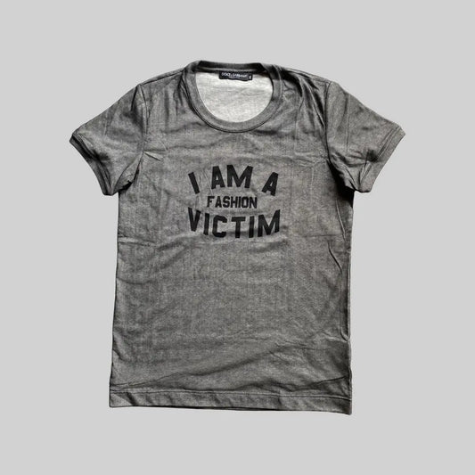 Dolce & Gabbana - I Am A Fashion Victim Mesh Layer T Shirt